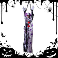 Halloween Animatronics Decoration Hanging Clown Nurse Voice Control Electric Outdoor Scary Clearance Horror Haunted House Props clown