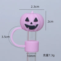 1-19pcs Cartoon 3D Halloween Series Stanley Straw Covers Reusable 10mm Straw Topper Compatible With Dust-Proof Straw Tips Lid