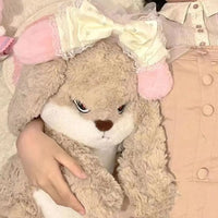 Lusy Store LLC Large Size Angry Rabbit Plush Toy Cute Animal Plushie Doll Kawaii Stuffed Soft Toys Model Room Decor Birthday Gifts Plush