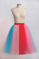 Rainbow Tutu Skirts For Women Layered Tulle Petticoat Underskirt Birthday Party Skirt Girls Colorful Halloween Costumes