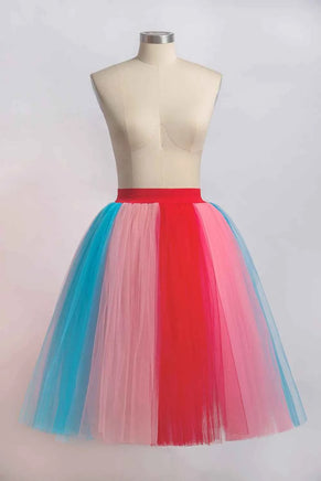 Rainbow Tutu Skirts For Women Layered Tulle Petticoat Underskirt Birthday Party Skirt Girls Colorful Halloween Costumes