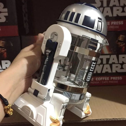 960ml Moka Hand Coffee Maker R2-d2 Cartoon Star Wars Robot Office Home Manual Thermal Stainless Steel Pressing Mini Coffee Pot Lusy Store