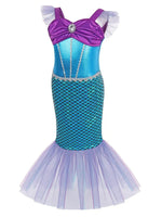 Halloween Costumes for Kids Sleeveless Mermaid Dress Fairy Tale Princess Girls Playing Vestidos Funny Disfraces Carnival