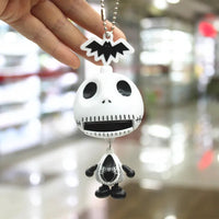 1Pcs Funny Skeleton Keychain Cute Skeleton Toy Pendant Schoolbag Backpack Car Key Charm Halloween Party Toys Children's Gifts 1Pcs White