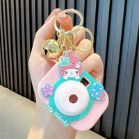 Hello Kitty 5Cm Keychain Camera Projection Sanrio Figure Anime Melody Cinnamoroll Kuromi Kawaii Decor Gifts for Chidlren Toy E