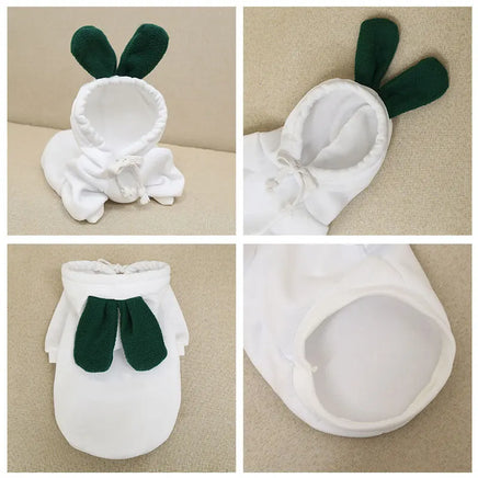 Cute Fruit Dog Clothes for Small Dogs Hoodies Warm Fleece Pet Clothing for Puppy Small Medium Dogs White Carrot