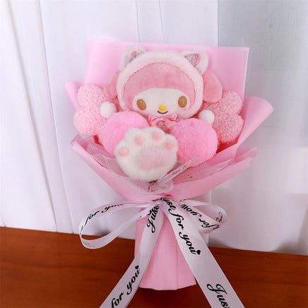 Kuromi My Melody Cinnamoroll Hello Kitty Plush Bouquet Woman Valentine's Day Girls Christmas Gifts Cartoon Bouquet-4