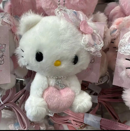 Kawaii Sanrios KT Cat & Charmmy Kitty Plush Keychain