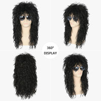 Men Women 70s 80s Rock Punk Wig Long Curly Synthetic Hair Halloween Wigs Halloween Costumes Animation Wigs