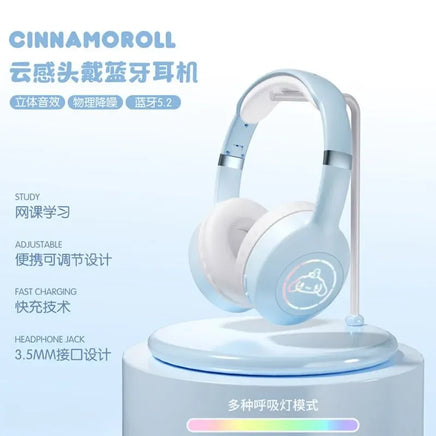 Kuromi Bluetooth Headphone Wireless Headsets Anime Cartoon Stereo Cinnamoroll Headset Earphone with Mic Fashion Gifts YGG