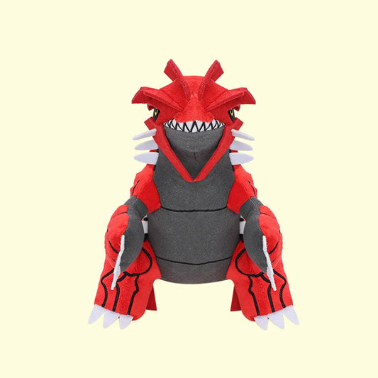 Lusy Store LLC Pokemon Groudon Plush Doll Cartoon Red Elf Soft Stuffed Kawaii Dinosaur Gift Plush