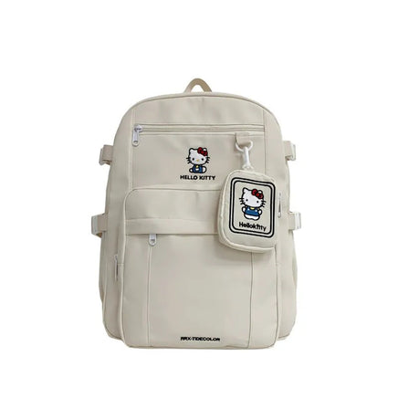 Sanrio Hello Kitty New Fashion Backpack Large Capacity Student Schoolbag High Quality Fashion Trend Leisure Student Backpack White-Hello Kitty 30x20x39cm