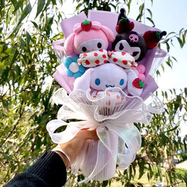 Lusy Store LLC Kuromi Plush Bouquet My Melody Cinnamoroll Holiday Gift Bouquet