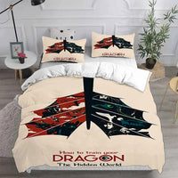 How to Train Your Dragon Bedding Sets Comforter Quilt Bed Cover Duvet Cover Pillow Case 2-3 Pieces Sets Bedroom Decoration Lusy Store