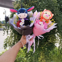 Lusy Store LLC Winnie the Pooh Tigger Piglet Eeyore Plush Creative Gifts Girlfriend Valentine Day Bouquet