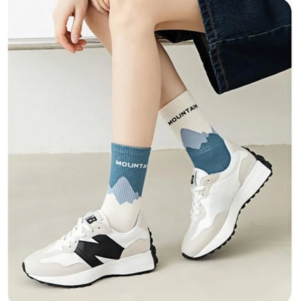 1/4 Pairs Men's and women's casual socks, asymmetrical niche mid length socks Lusy Store