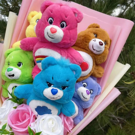 Lusy Store LLC Care Bear Plush Doll Handmade Flower Bouquets Stuffed Animals Valentine Birthday Gifts Bouquet