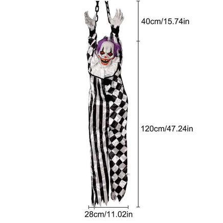 Halloween Animatronics Decoration Hanging Clown Nurse Voice Control Electric Outdoor Scary Clearance Horror Haunted House Props black