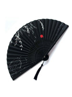 1pc-Elegant wooden folding hand fan favored by fans, favored by wedding parties and performances Black