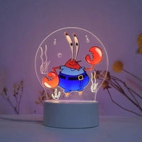 SpongeBob SquarePants Patrick Star Peripheral Cartoon Animation Creative Night Light 3D Children's Room Decorative Light style-4 usb warm color