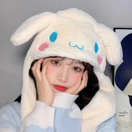 Sanrio Jumping Up Cap Cinnamoroll My Melody Ear Moving Hat Kawaii Kuromi Soft Plush Hat Toys Funny Toy