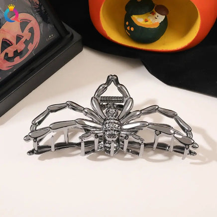 1Pcs Halloween Black Spider Hair Claw Clips with Pearl Charm Design,Metal Gothic Punk Hair Clips Strong Hold Hair Accessories Style E