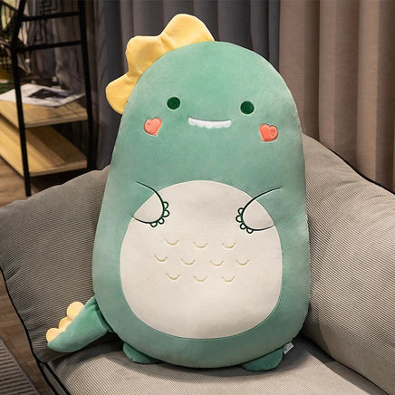 Fat Kawaii Chicken Bear Rabbit Penguin Piggy Dinosaur Plush Pillow Toys Soft Stuffed Animal Chair Cushion Gift Dinosaur-45cm