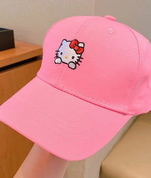 Lusy Store LLC Hello Kitty Kuromi Snapback Cap Cinnamoroll Cotton Baseball Cap For Child Hip Hop Hat