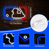 Lusy Store LLC Baseball Neon Sign for Wall Decor Baseball Light Up Club Sport Decor Neon Sign