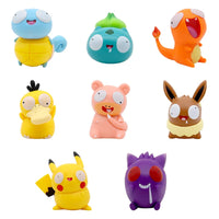 Lusy Store LLC 8pcs/set Pokemon Action Figure | Kawaii Big Eye Pikachu &amp; Friends | 2.36 in Action Figure