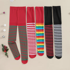 Pudcoco Halloween Striped Tights Leggings Cosplay Costume Christmas Stockings for Girls Halloween Party Favors