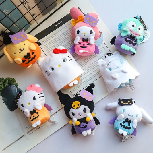 Lusy Store LLC Hello Kitty Halloween Doll Cinnamoroll Kuromi Kawaii Ghost Plush Toy Key Pendant Gifts Halloween Toys Plush