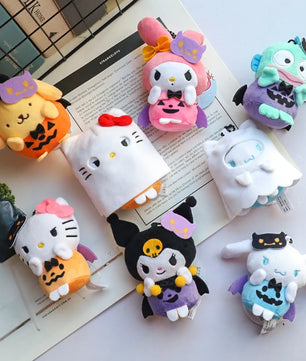Lusy Store LLC Hello Kitty Halloween Doll Cinnamoroll Kuromi Kawaii Ghost Plush Toy Key Pendant Gifts Halloween Toys Plush