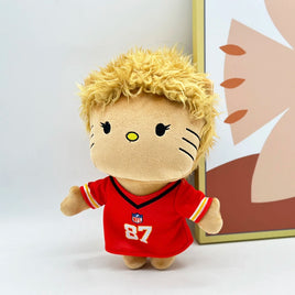 Lusy Store LLC Hello Kitty Taylor Harris Plush Doll with Rugby Jersey Number 27 Plush Toy Figure Stuffed Toys Boys Girls Fans Collect Gifts Plush