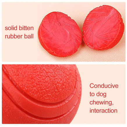 Rubber Dog Ball, Indestructible & Bite-Resistant, Chew Toy for Small to Extra-Large Dogs, Solid Red