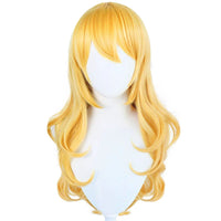 Girl Princess Elsa Anna Wig Kid Halloween Party Carnival Disguised Belle Wednesday Mermaid Rapunzel Aurora Snow White Ariel Hair Peach