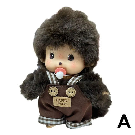 Monkey Plush Toy Keychain – Soft & Kawaii 9.8" Stuffed Pendant – Lusy Store Chocolate boy