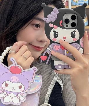 Handbag Hello Kitty Kuromi For iPhone 16 15 14 13 12 11 Pro Max Silicone Soft Cover Case Lusy Store