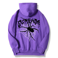 Scream Spiders & Cobwebs Women Hoodies Harajuku Oversize Hoody Fashion Loose Clothing Comfortable Purple