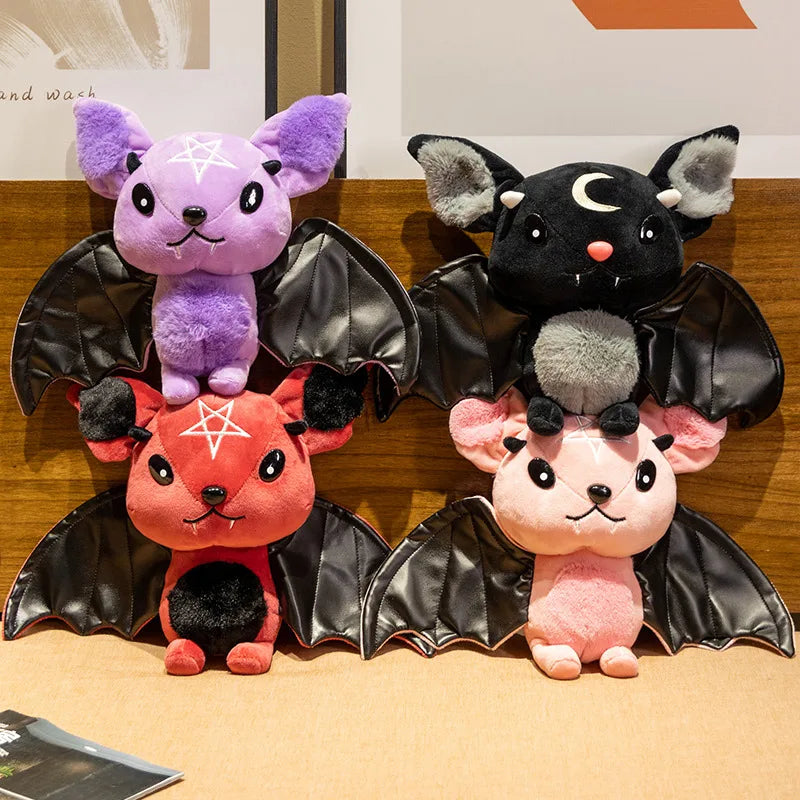 Lusy Store LLC Dark Series Vampire Plush Bat Toy Pentacle Moon Bat Doll Stuffed Halloween Plush Kids Toy Home Decor Plush