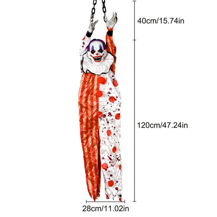 Halloween Animatronics Decoration Hanging Clown Nurse Voice Control Electric Outdoor Scary Clearance Horror Haunted House Props orange