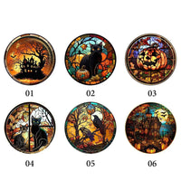 2025 Halloween PVC Glass Window Static Sticker Horror Castle Cat Decorative Sticker Halloween Glass Decals Home Party Decoration