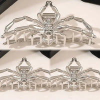 1Pcs Halloween Black Spider Hair Claw Clips with Pearl Charm Design,Metal Gothic Punk Hair Clips Strong Hold Hair Accessories 3Pcs-1