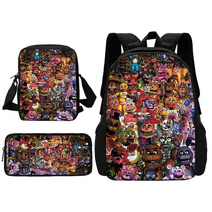 Cartoon Five Night At Freddy Child School Backpack With Shoulder Bag Pencil Bags School Bags for Boys Girls Best Gift XHOO4-TZ-145-A2