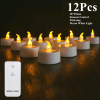 12/24pc Flameless LED Candle with/without Remote control Lighting Flickering Flame Tea Light for Halloween Christmas Home Decor 12 Pcs 2