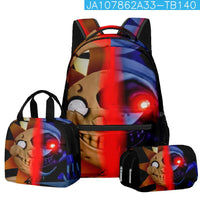 Trendy Popular Novelty sundrop FNAF 3D Printed 3pcs/Set student School Bags Travel Notebook Backpack Lunch bag Pencil Case Lusy Store