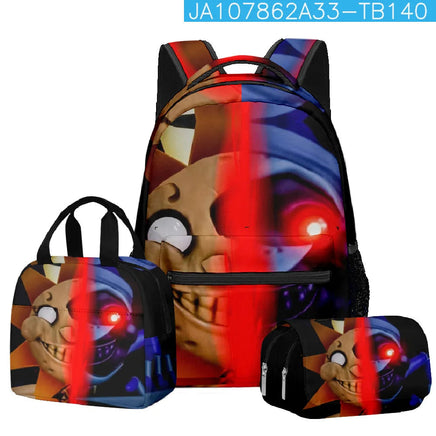 Trendy Popular Novelty sundrop FNAF 3D Printed 3pcs/Set student School Bags Travel Notebook Backpack Lunch bag Pencil Case Lusy Store