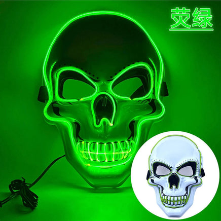 Halloween LED Horror Skull Mask Cold Light Mask LED Halloween Mask Cosplay Mask Halloween Party Decoration Luminous Skull Masks green