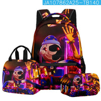 Trendy Popular Novelty sundrop FNAF 3D Printed 3pcs/Set student School Bags Travel Notebook Backpack Lunch bag Pencil Case Lusy Store