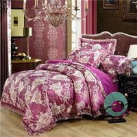 Nordic Satin Jacquard Duvet Cover Set Luxury Flower Bedding Set Adlut Quilt Cover Pillowcases Sheet Twin Queen King Home Texiles Lusy Store